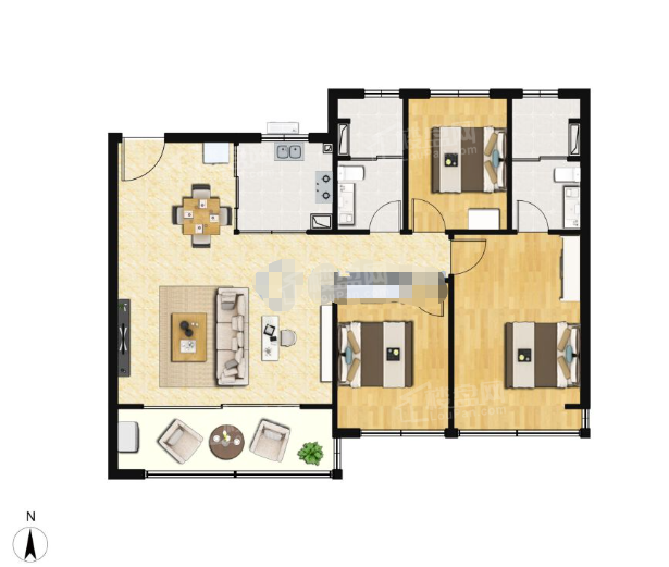 芳华名邸113平户型图