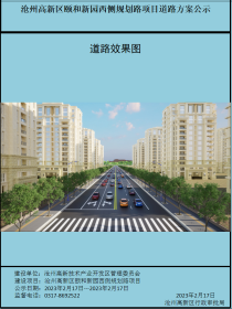 沧州市高新区颐和新园西侧规划路项目道路方案公示~