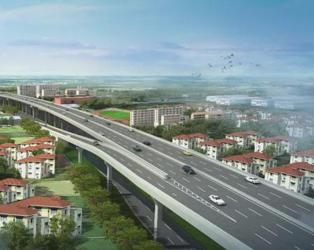 太仓首条城市高架,金仓湖互通,沪宁沿江高铁.