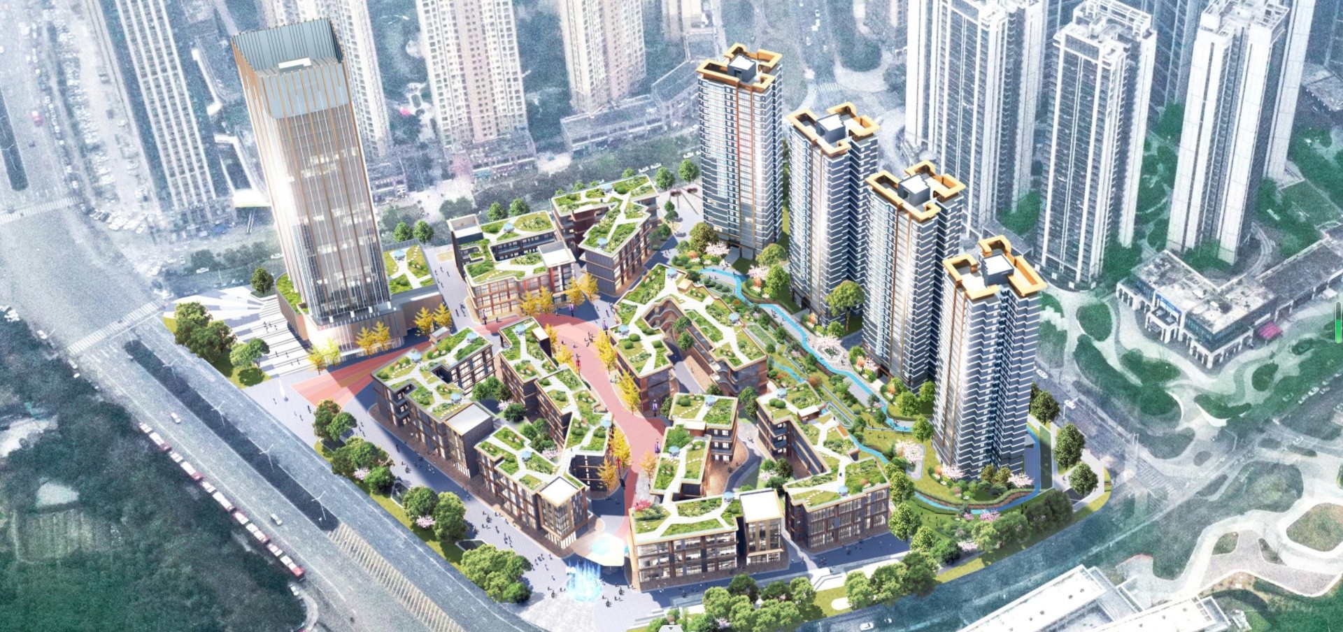 金泉怡景温江光华新城,打造湖六岛"中庭园林景观!