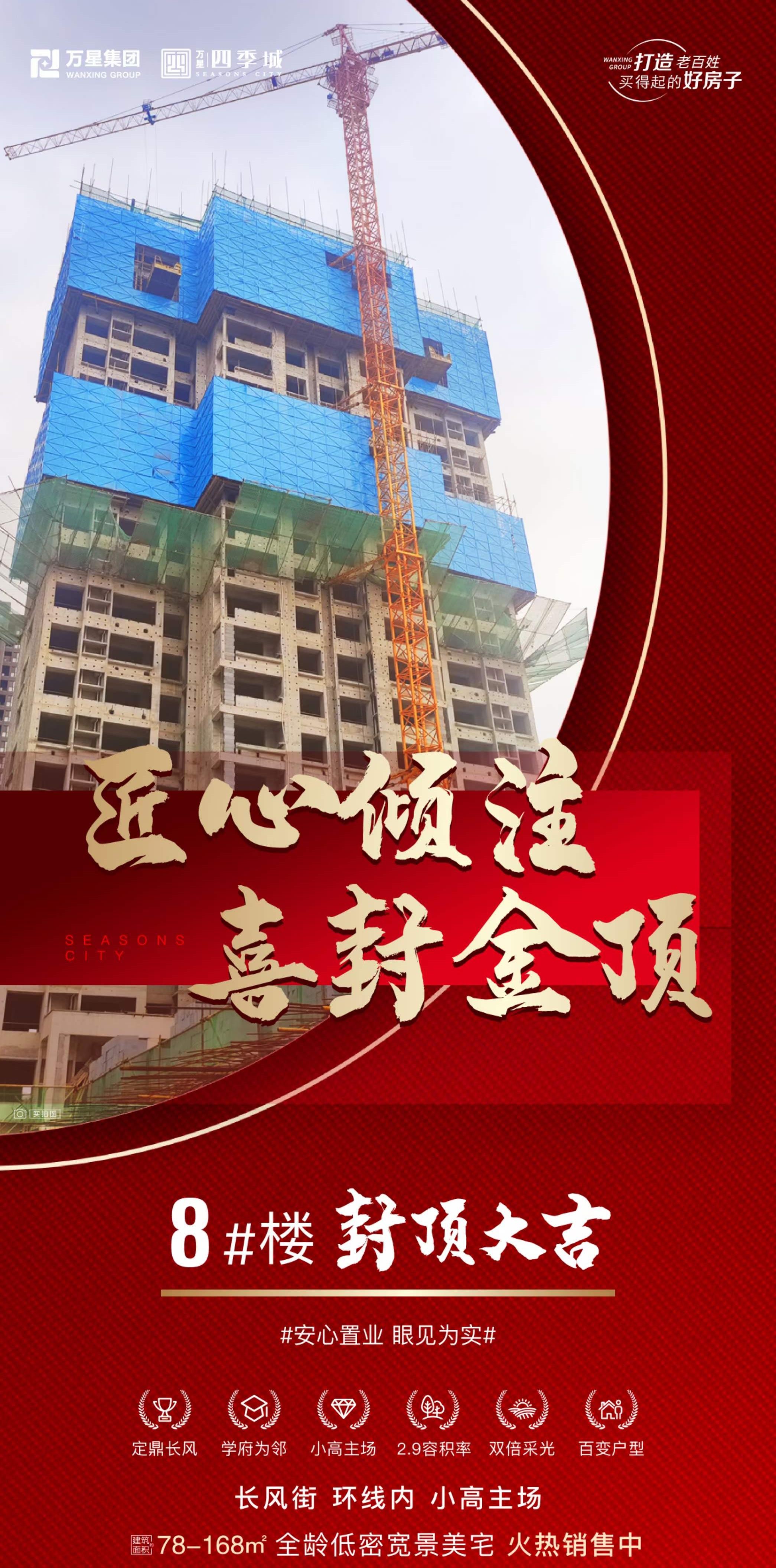万星四季城丨8号楼封顶大吉-太原楼盘网
