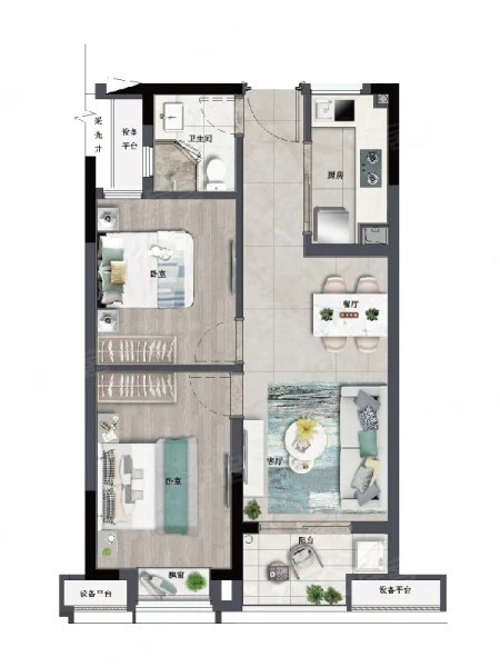 2室2厅1卫1厨， 建面65.00平米.webp.jpg