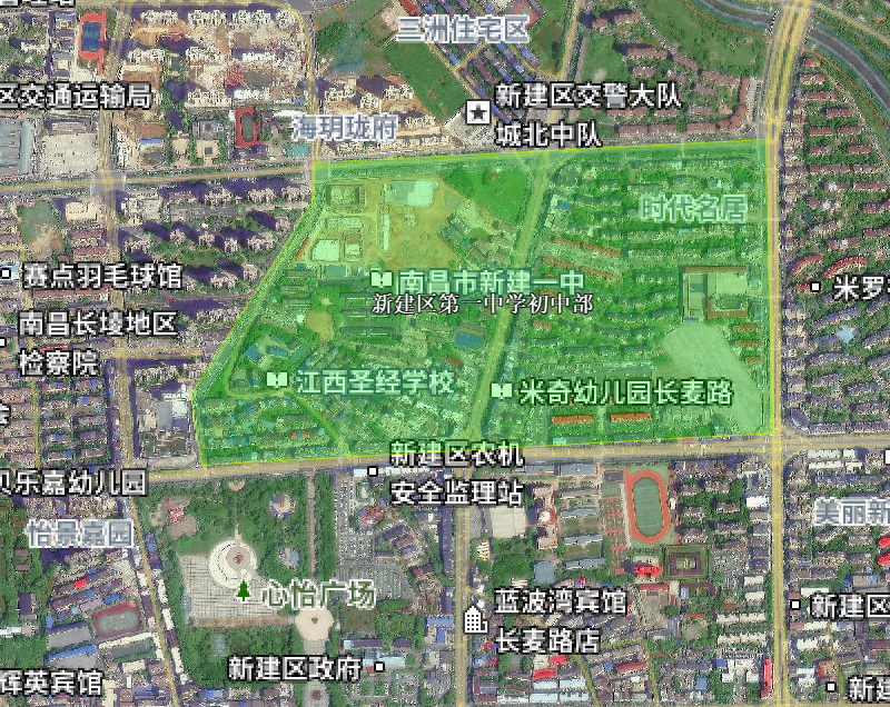 南昌市新建区第一中学初中部范围