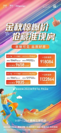 一口价单价9658元，融创云水观璟花园金秋惊爆价！