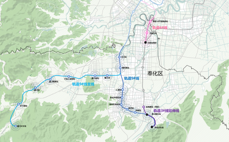 涉及奉化区轨道交通站点规划