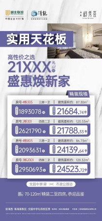 珠海唐家高性价之选清能岭秀荟装修单价21xxx元/㎡起！