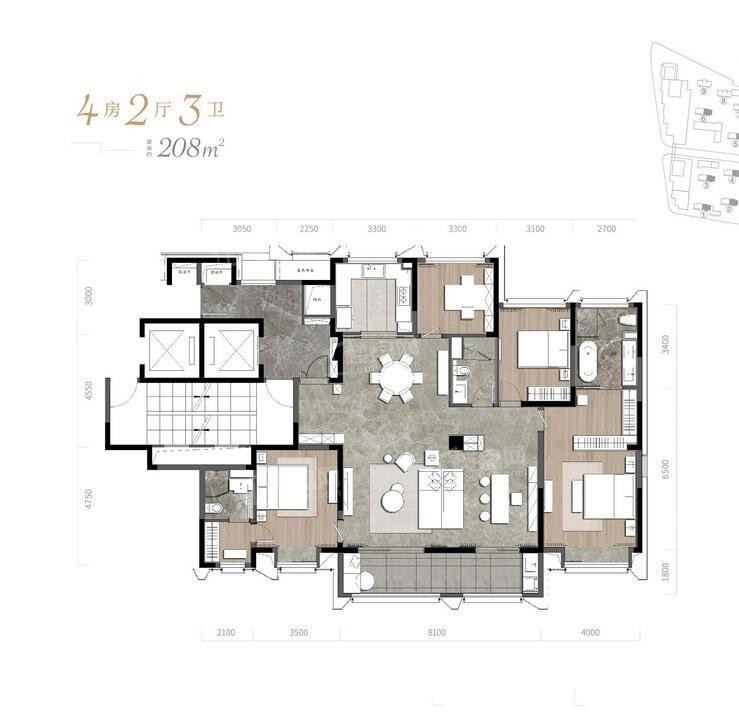 房屋面积208㎡