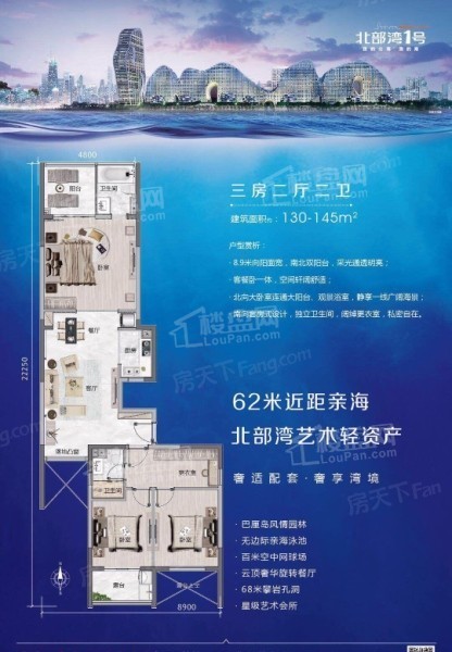 北海海城区海景大盘,北部湾一号毛坯现房特惠5字头即买即交付!