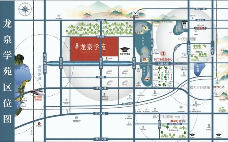 沿荆楚大道向北,经航空路可达海慧路,经罗汉山隧道达象山一路,直通老