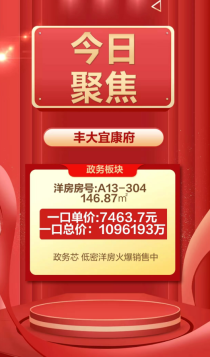 手慢无！丰大•宜康府A13-304限时一口价！