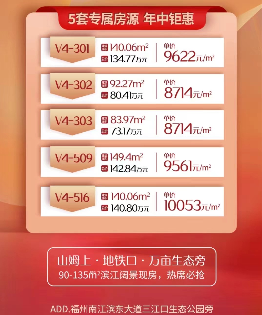 榕城江上图5套专属房源 年中钜惠价