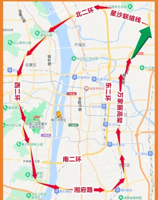 长沙107国道改道线路图图片