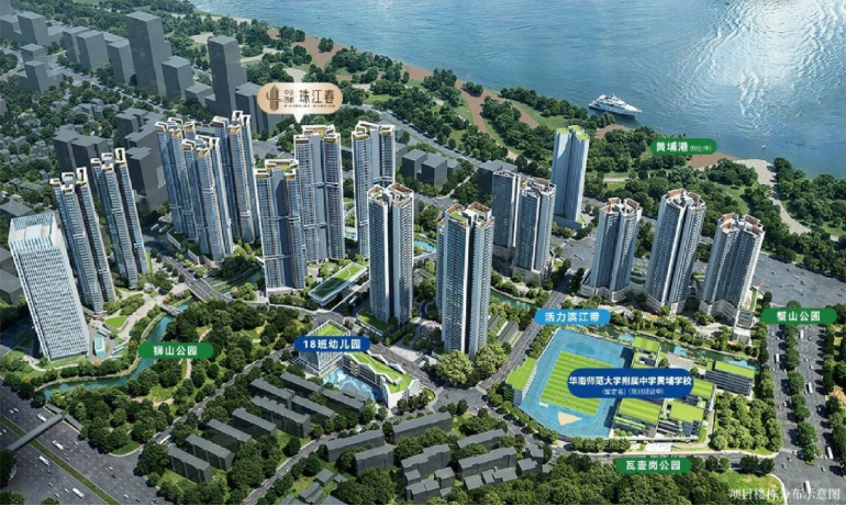 华附高考成绩刷屏，坐拥江景+华附名校的黄埔鱼珠新房中交四航珠江春突然火了！