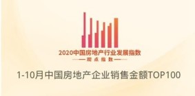 2020年1-10月中國房地產企業銷售TOP100·觀點月度指數