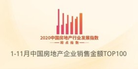 2020年1-11月中国房地产企业销售TOP100·观点月度指数