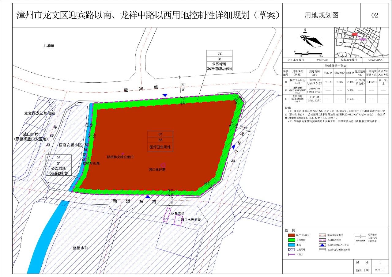 漳州龙文区规划一近10万平医疗地块规划草案正在公示中
