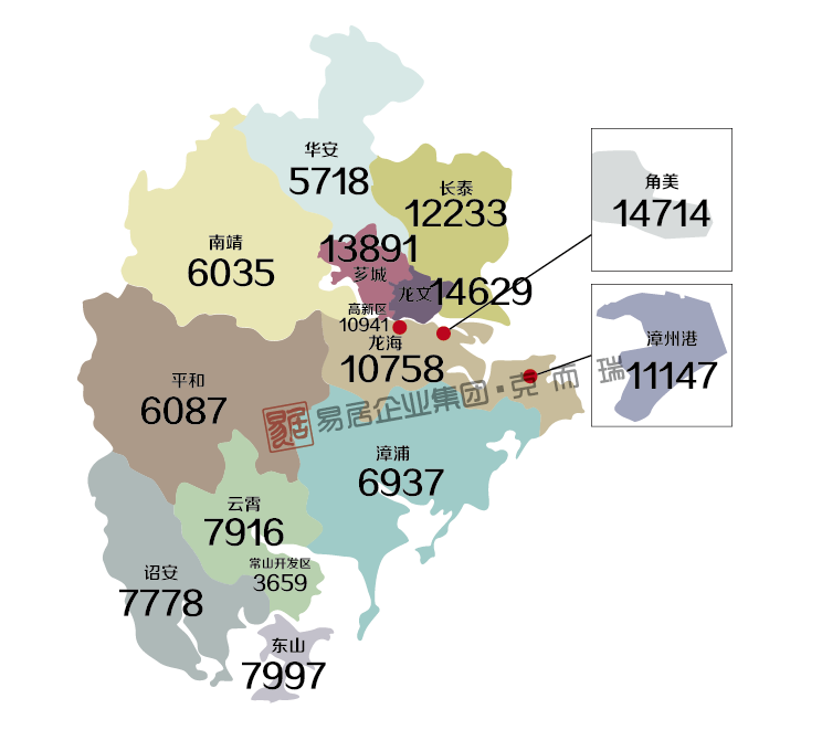 2021年2月70城房价同比涨幅上升！漳州各区县最新房价地图出炉！