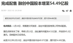 完成配售 融创中国股本增至54.49亿股