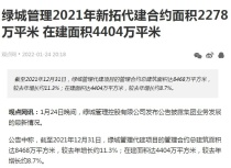 绿城管理2021年新拓代建合约面积2278万平米 在建面积4404万平米