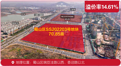 土拍快讯：阜阳绿城以单价1020万元/亩，竞得蜀山区SS202203号地块