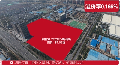 土拍快讯：新锦成以成交单价1207万/亩竞得庐阳区LY202204号地块！