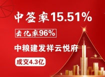 中签率15.51%、去化率96%!中粮建发祥云悦府成交4.3亿!