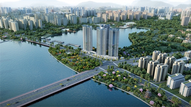 瞰湖倾城，一庭沁心！惠州惠城新楼盘天翔湖沁庭成就全能配套大城！