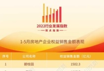 2022年1-5月房地产企业销售表现·观点月度指数