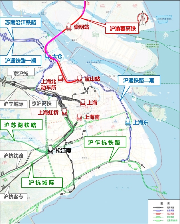 北沿江高铁始发站——高铁上海宝山站规划8台18线！