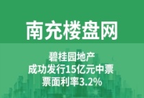 碧桂园地产：成功发行15亿元中票 票面利率3.2%