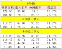 吾悦华府地块二6/8号楼得房率