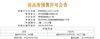 舜湖西路商业广场新领房源商品房预售许可证,共1771套房源