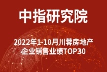2022年1-10月川蓉房地产企业销售业绩TOP30