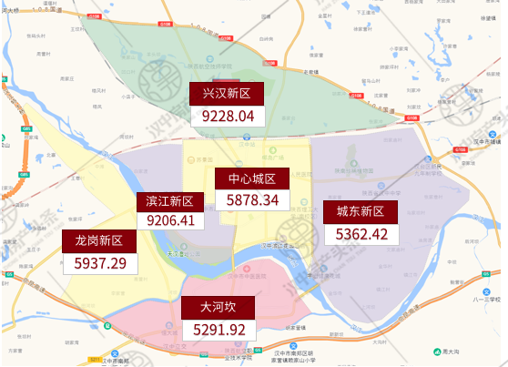 最新！汉中11月各区最新房价地图出炉，速收藏!