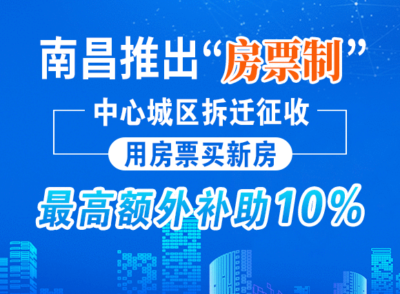 南昌推出“房票制”!中心城区拆迁征收用房票买新房最高额外补助10%