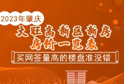 2023肇庆大旺高新区新房房价一览表，买网签量高的楼盘准没错