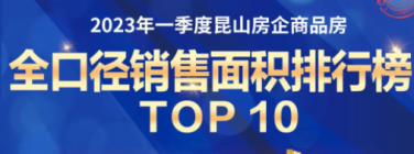 2023年一季度昆山楼市销售Top10出炉，这些房企和楼盘领跑！