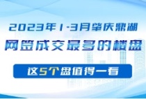 2023年1-3月肇庆鼎湖网签成交最多的楼盘，这5个盘值得一看