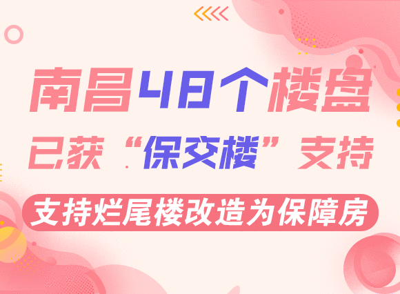 南昌48个楼盘已获“保交楼”支持！支持烂尾楼改造为保障房！