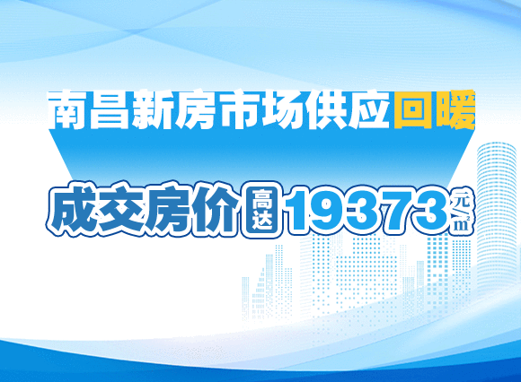 ​南昌新房市场供应回暖，成交房价高达19373元/平
