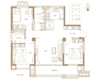 裕升紫悦府最新户型图，建面约126平三室两厅两卫