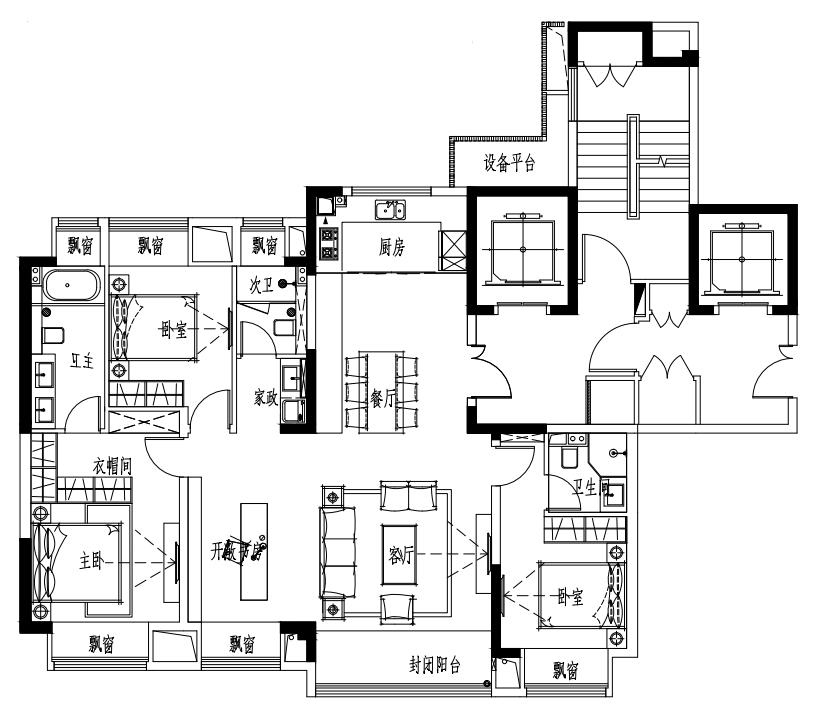 江南雅集4室2厅3卫1厨建面144平米户型怎么样?装修和配套呢?