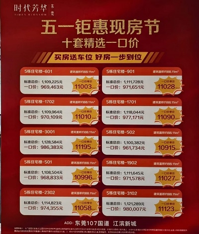 东莞买房必看中堂《时代芳华》单价11000起，带装修， 前10名认购即送车位一个