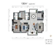 保利时代2栋中楼层130平方，4房2，精装修银行无欠款一口价110万