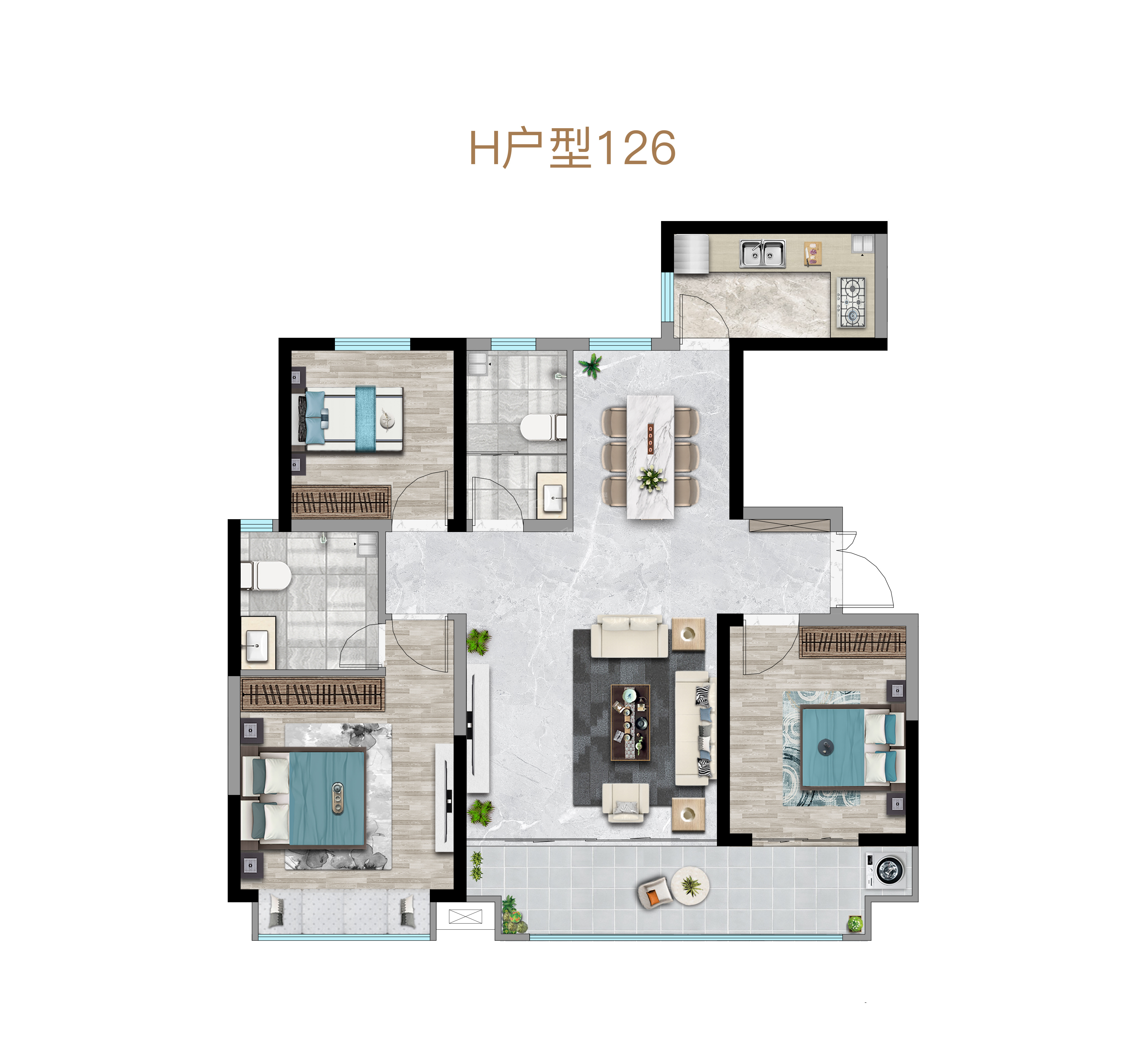 济南中康·清照蘭庭3室2厅1卫户型图-济南楼盘网