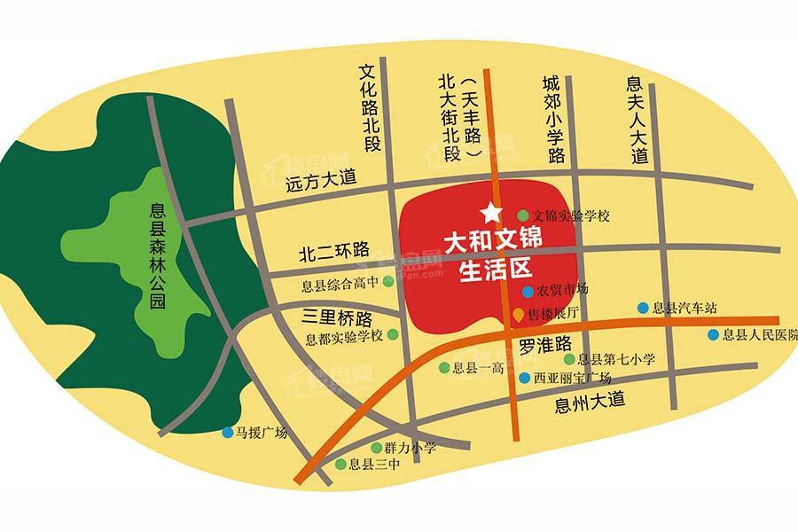 息县大和文锦社区位置图