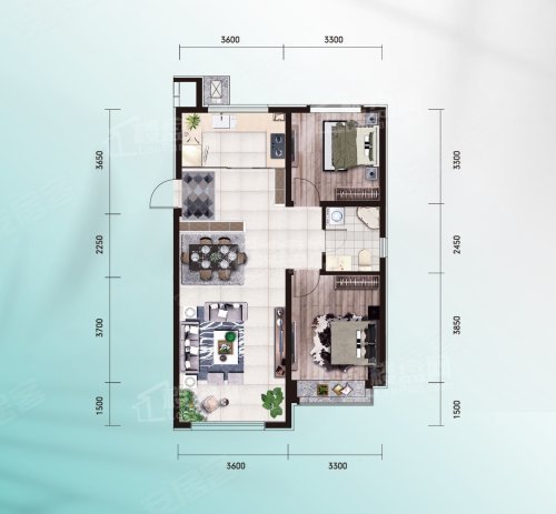 丹东中央学府3室2厅2卫户型图-丹东楼盘网