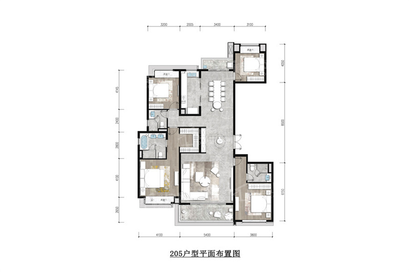昆明锦粼天序4室2厅3卫户型图-昆明楼盘网