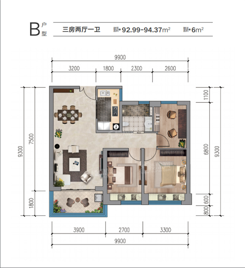 昆明铂悦翡翠澜庭4室2厅2卫户型图-昆明楼盘网