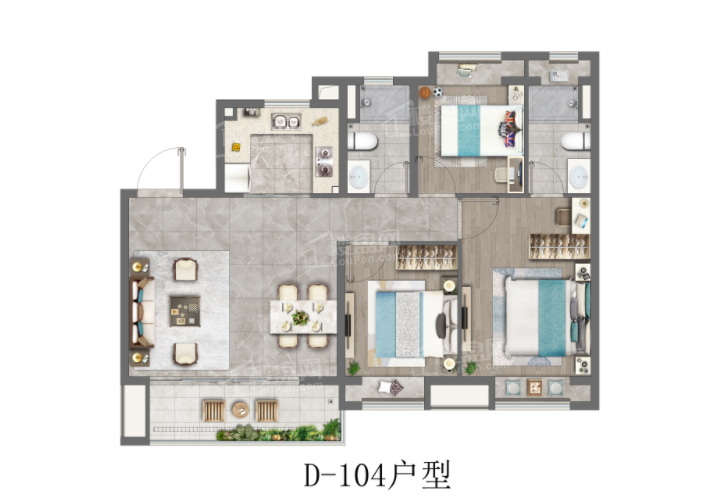 上海云湖壹号3室2厅1卫户型图-上海楼盘网
